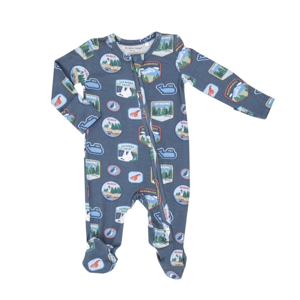 Angel Dear Bamboo Zip Footie Pajamas
